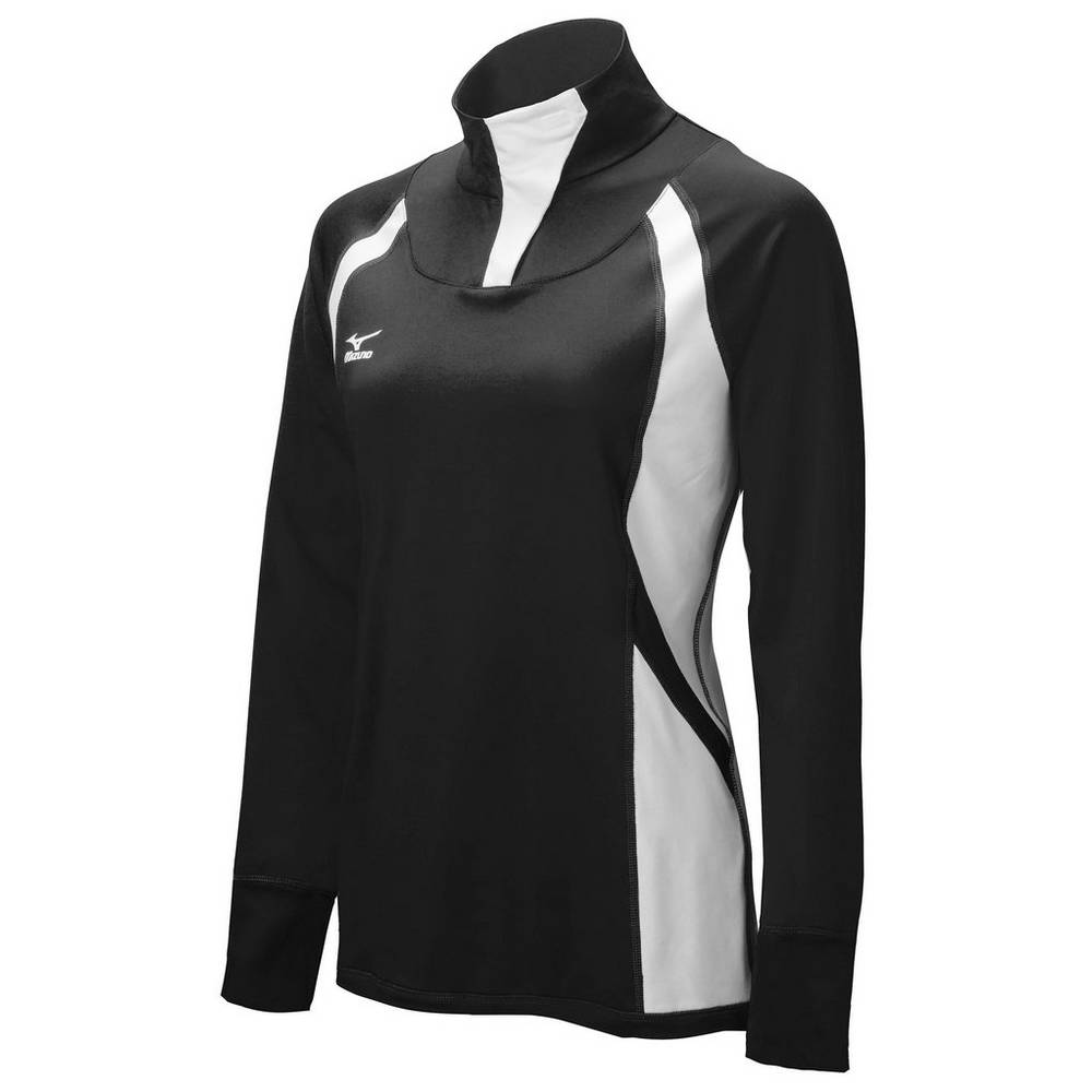 Giacca Mizuno Nine Collection: Drive Half-Zip Donna - Nere/Bianche - 48923-BWZY